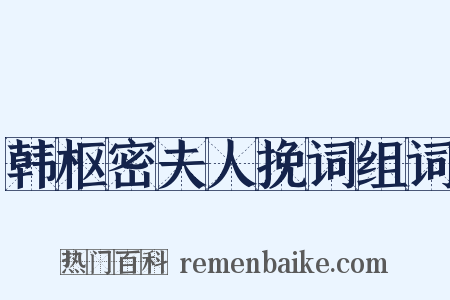 韩枢密夫人挽词组词是什么意思的图片